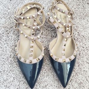 Authentic Valentino Stud Pump Navy